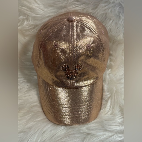 Disney Accessories - Disney Metallic Rose Gold Hat EUC